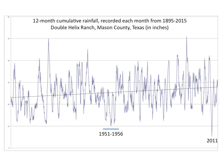 Fly Gap Rainfall, 1895-2015