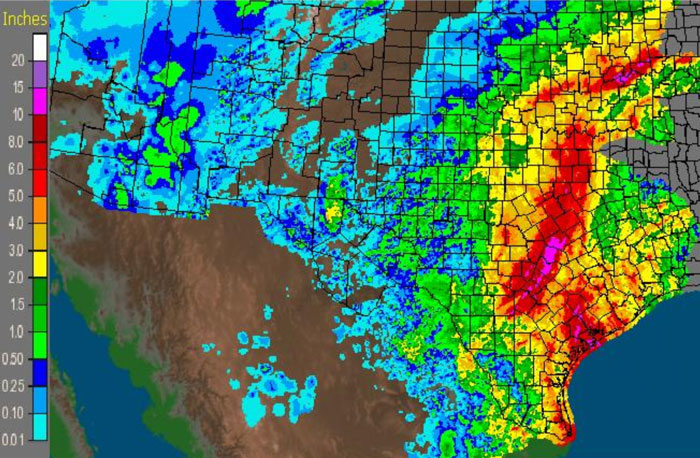 Hermine rainfall totals